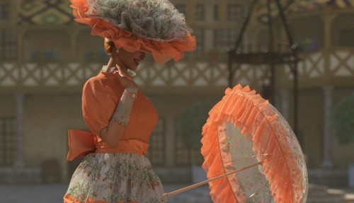 Woman in fine Peach outfit
