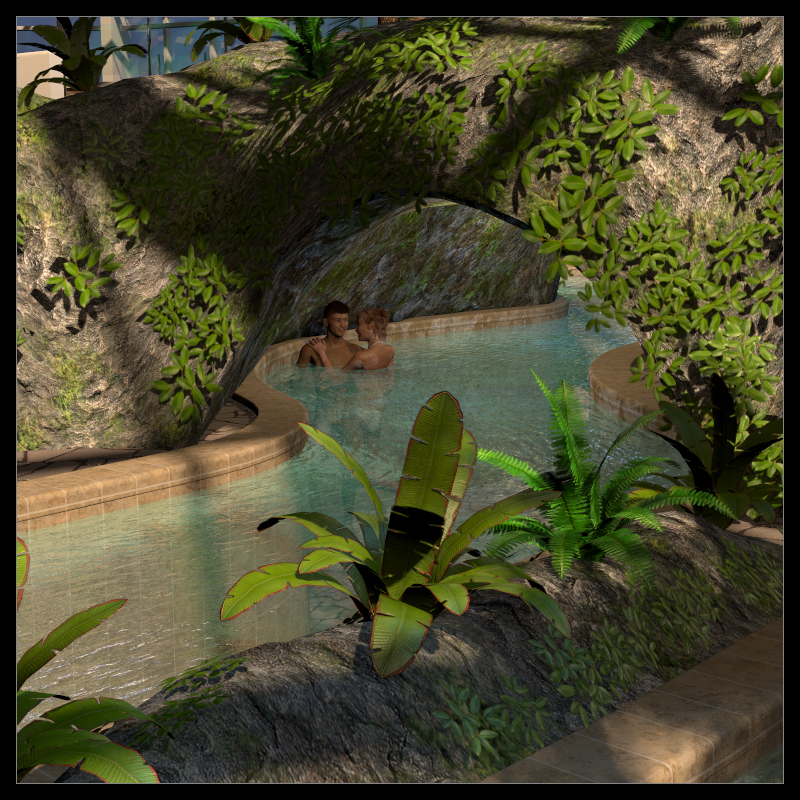 Tropical indoor public pool by N/A