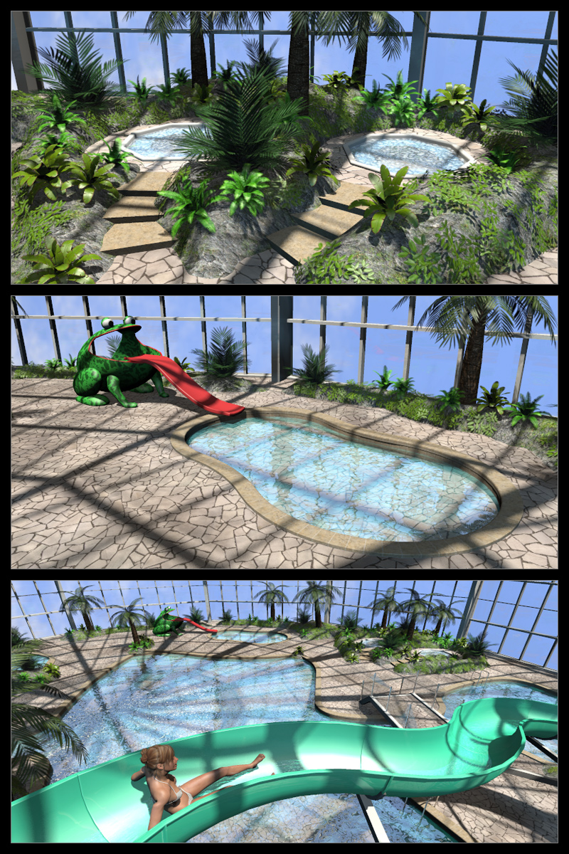Tropical indoor public pool by N/A