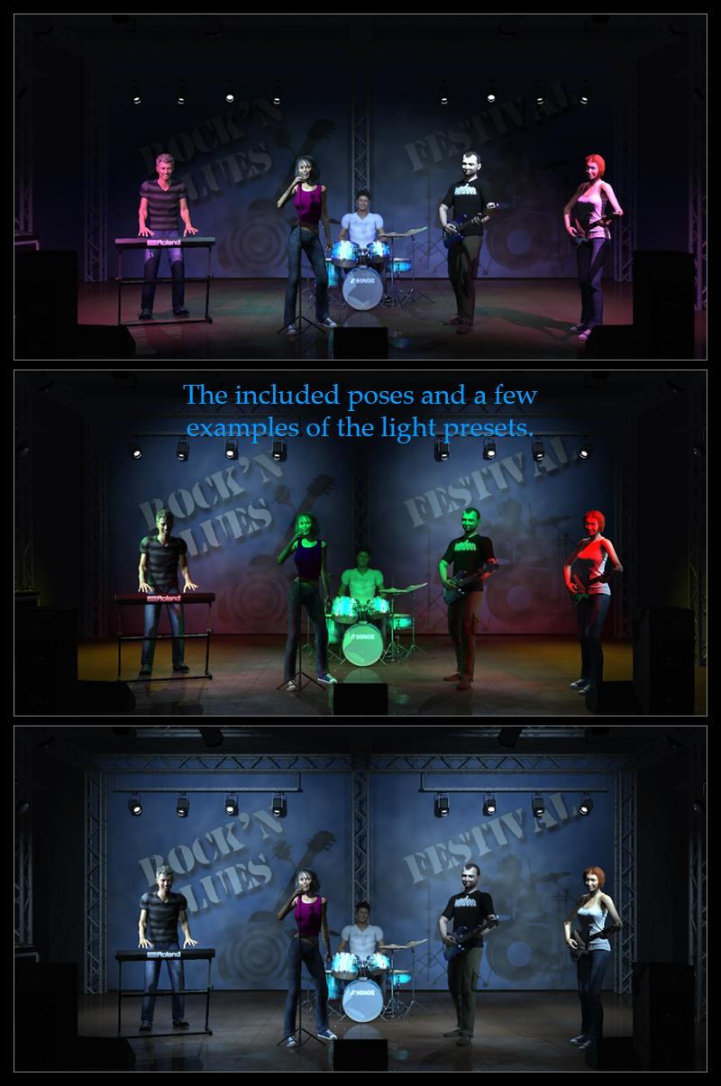Rock band instruments and stage by N/A