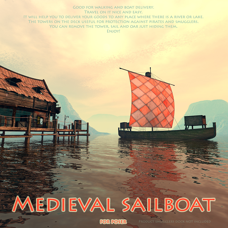 Medieval sailboat by N/A