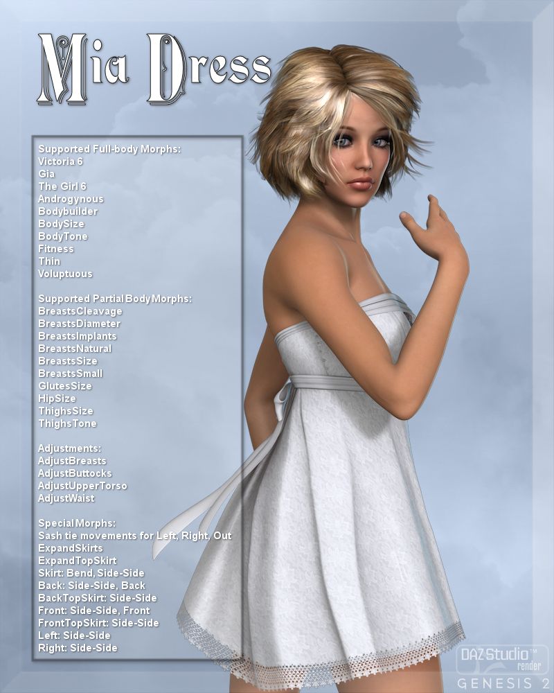 Mia Dress for Genesis 2 Female by N/A