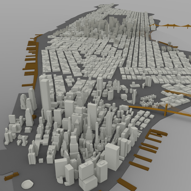 Manhattan Island Cityscape (for Wavefront OBJ) by N/A