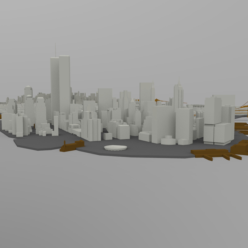 Manhattan Island Cityscape (for Wavefront OBJ) by N/A