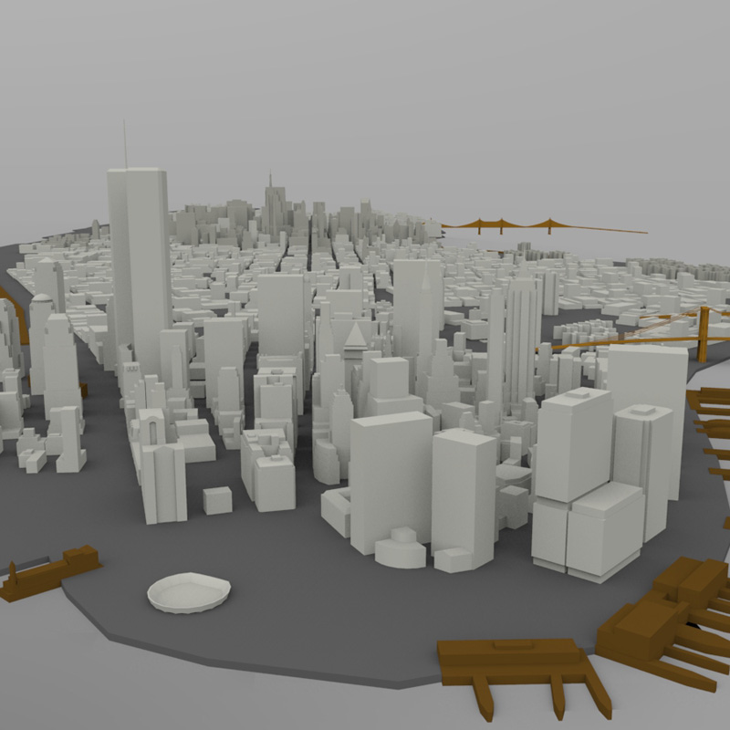 Manhattan Island Cityscape (for Wavefront OBJ) by N/A