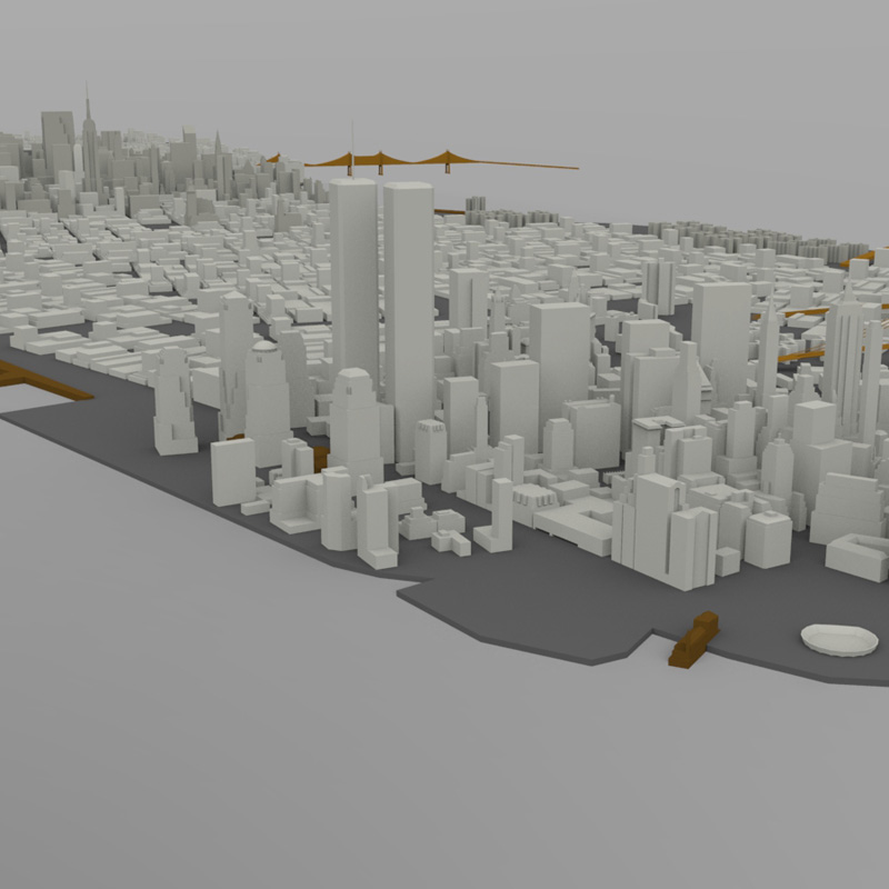 Manhattan Island Cityscape (for Wavefront OBJ) by N/A