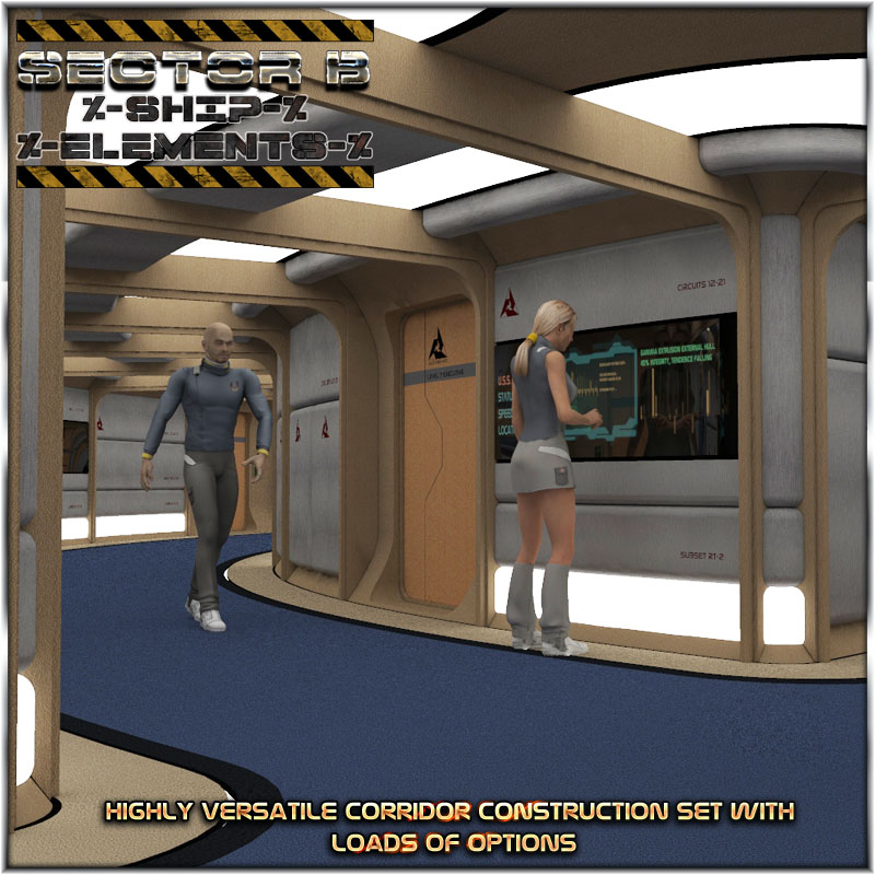 Ship Elements B1: Hallway Construction Set by N/A
