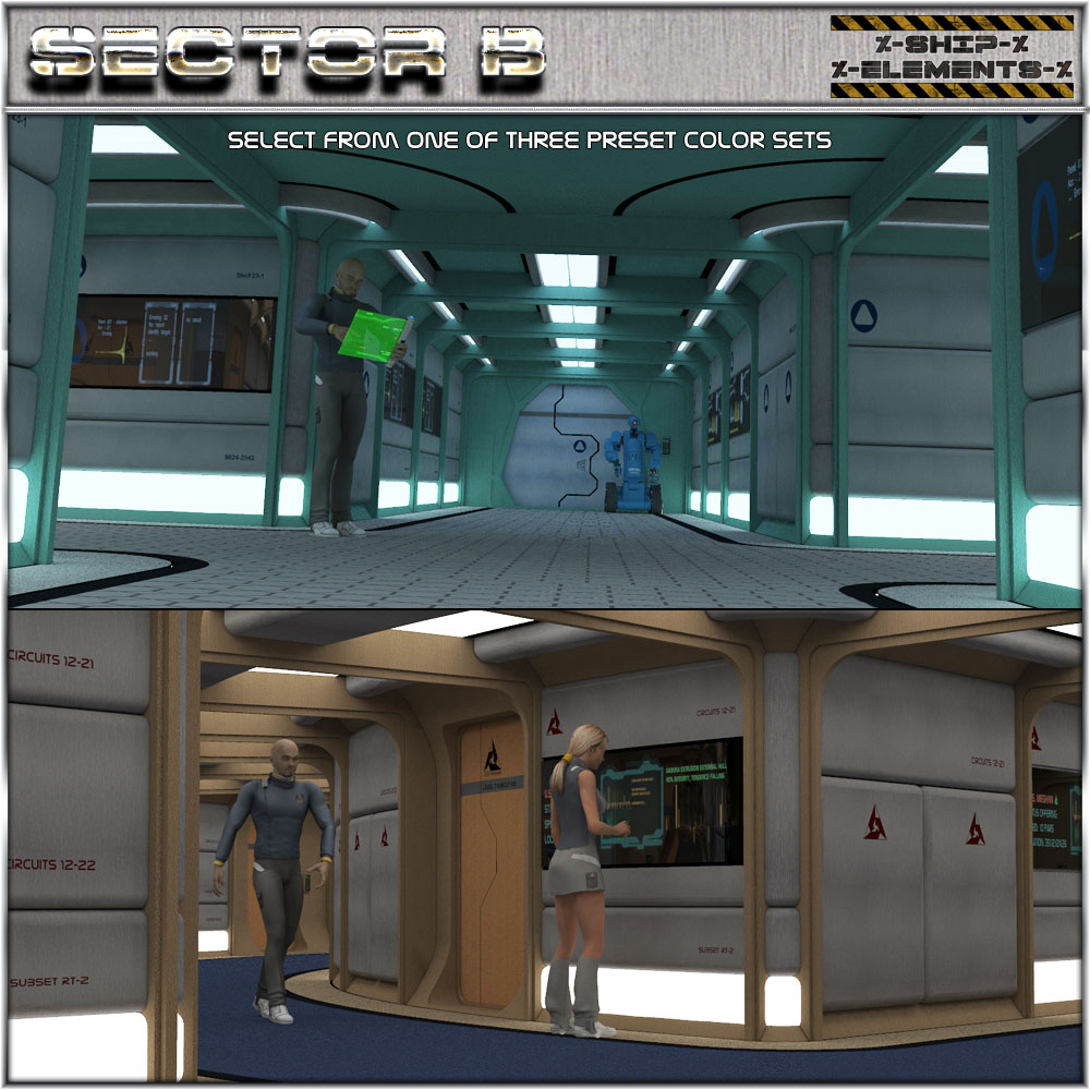 Ship Elements B1: Hallway Construction Set by N/A