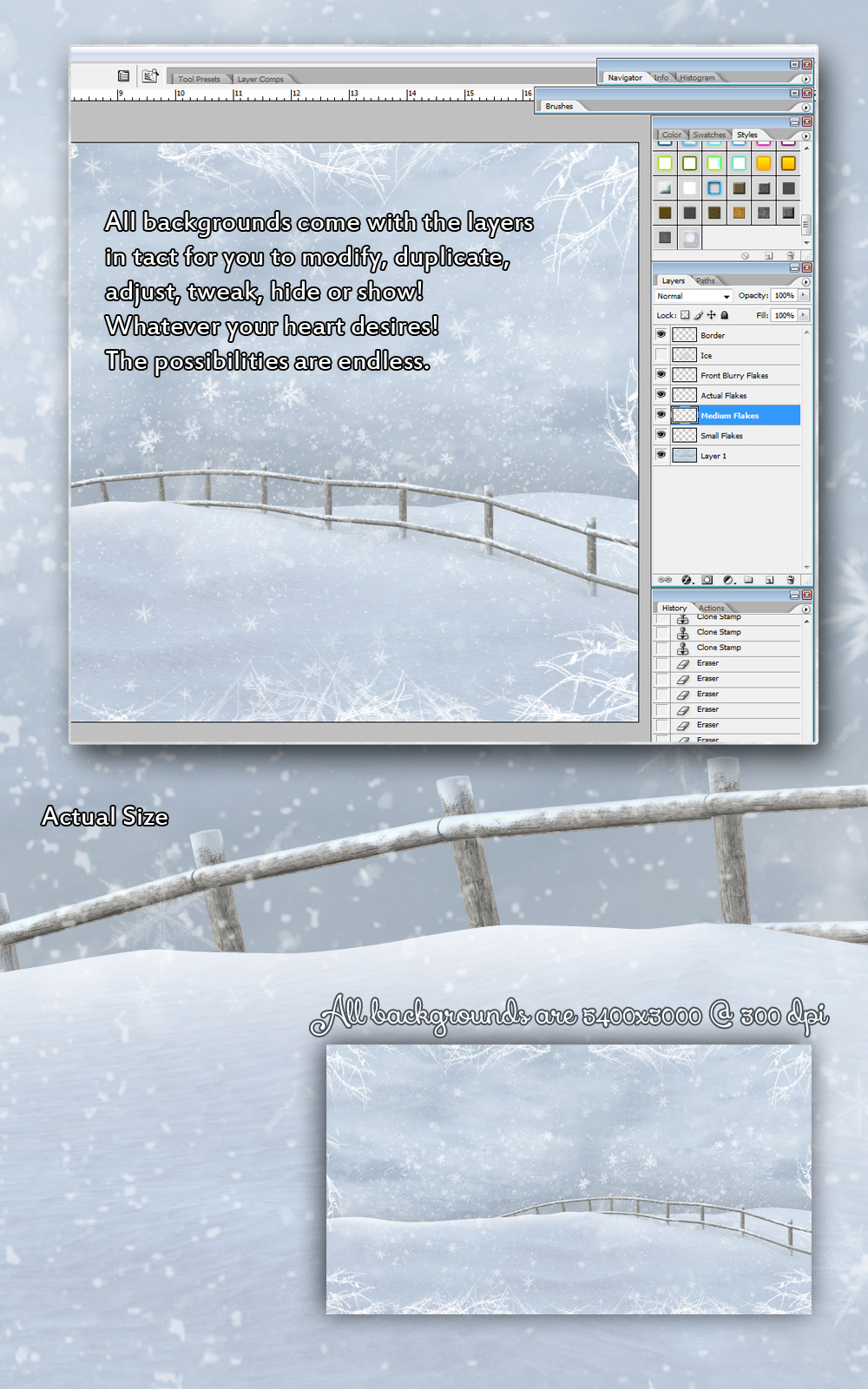 SnowFall Scenes PSDs by N/A
