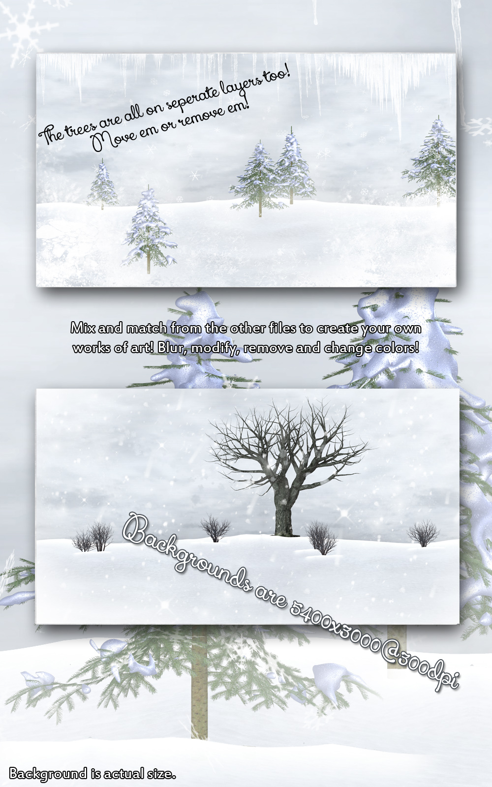 SnowFall Scenes PSDs by N/A