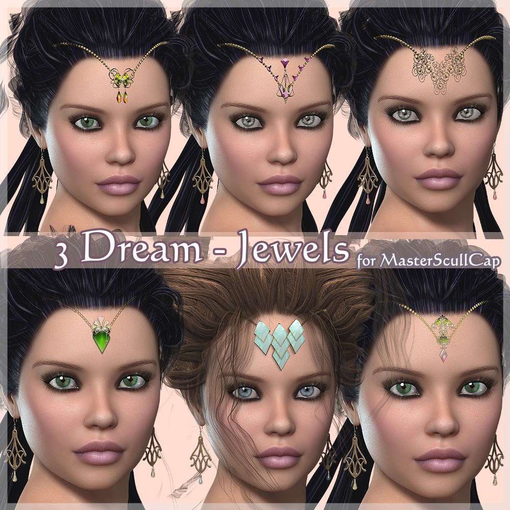 AM: 3Dream-Jewels 3 for Master Scull Cap by N/A