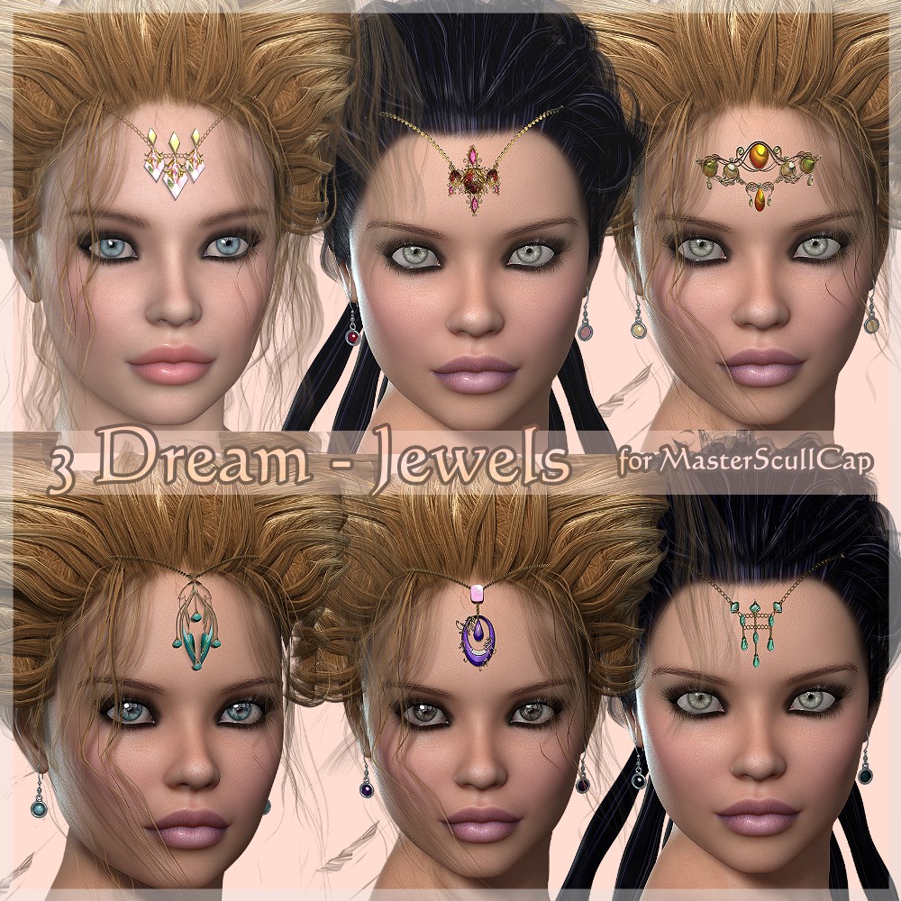 AM: 3Dream-Jewels 3 for Master Scull Cap by N/A