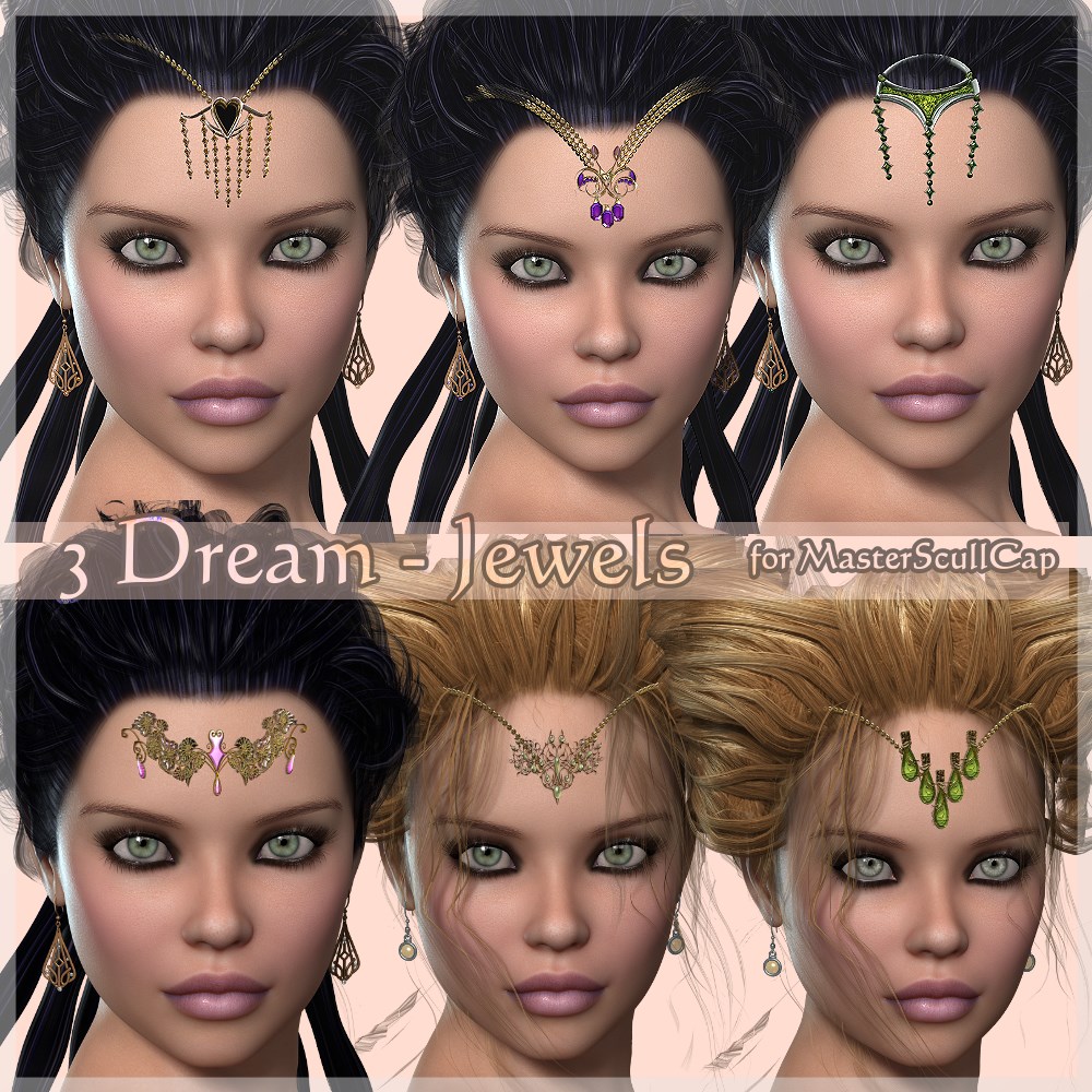 AM: 3Dream-Jewels 3 for Master Scull Cap by N/A