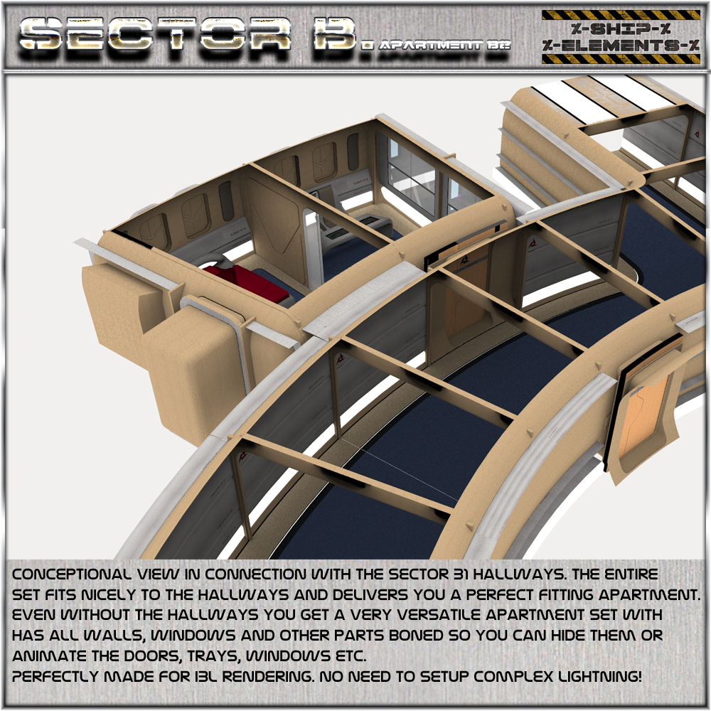 Ship Elements B2: SciFi Apartment by N/A