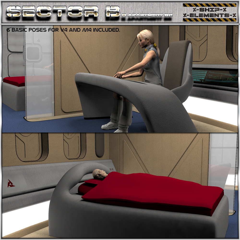 Ship Elements B2: SciFi Apartment by N/A