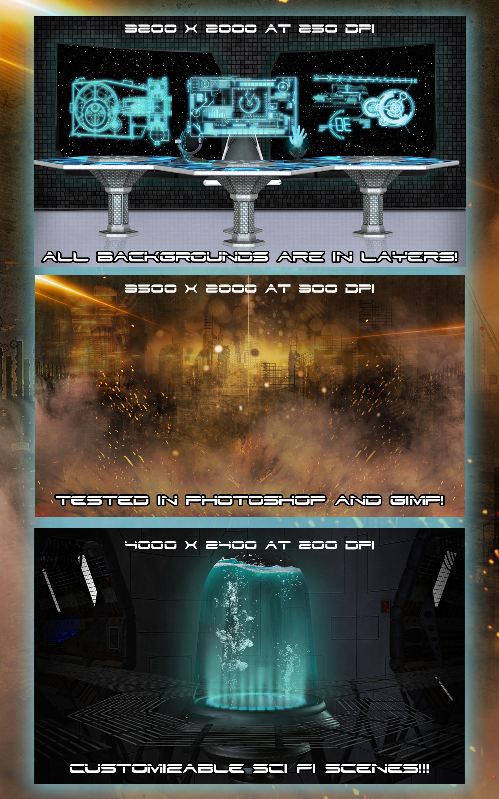 Interactive Backgrounds: Vol3 - Sci-Fi by N/A