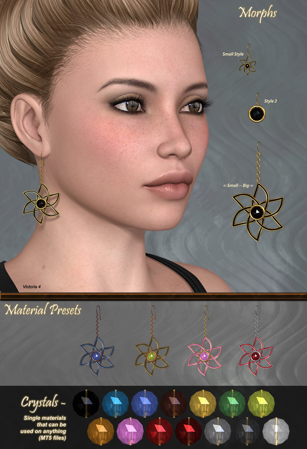 Pd-Tri-Knot Earrings V4-Dawn-Genesis2 by N/A
