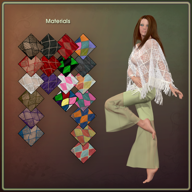 Dynamic Patchwork Poncho by N/A