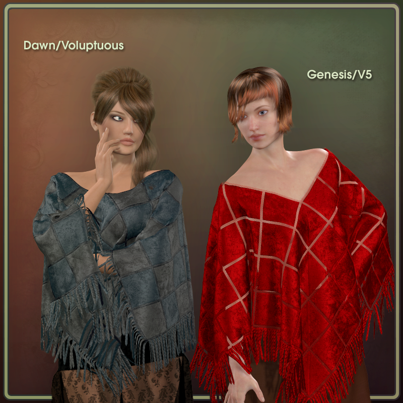 Dynamic Patchwork Poncho by N/A