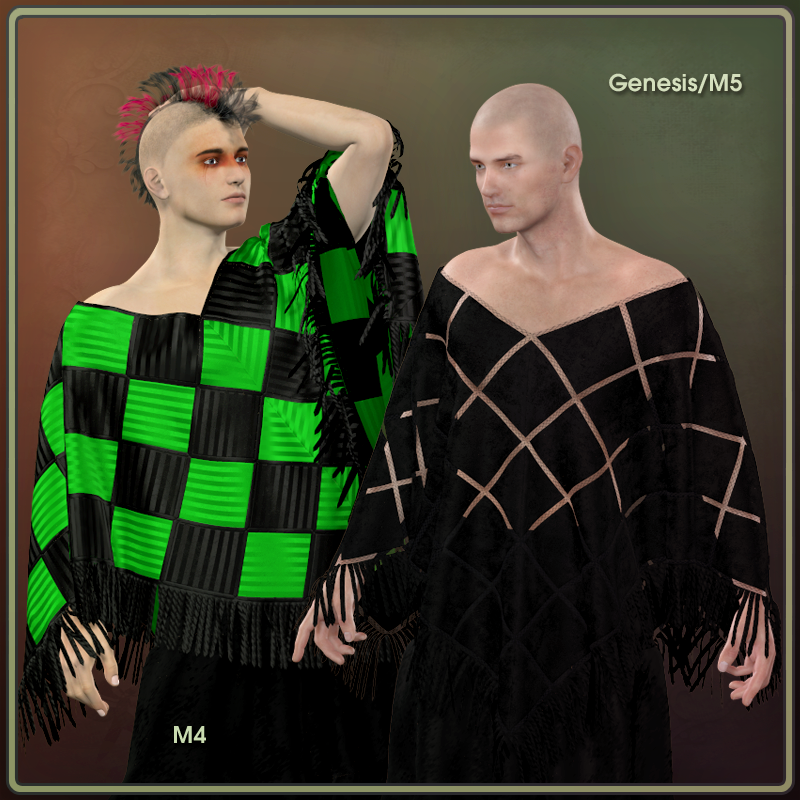 Dynamic Patchwork Poncho by N/A