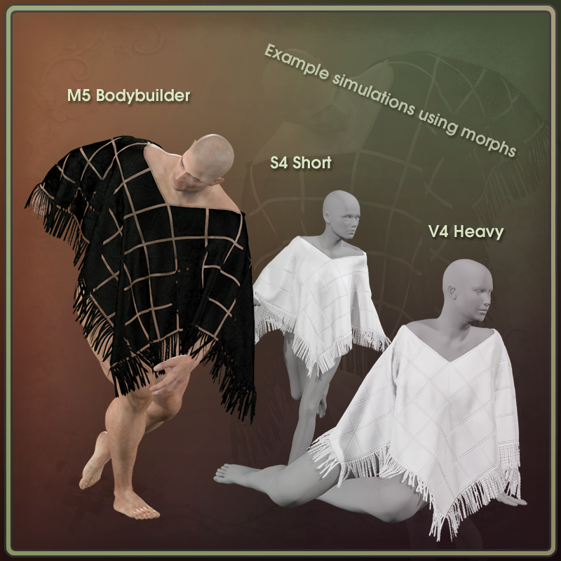 Dynamic Patchwork Poncho by N/A