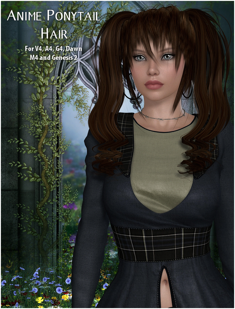 Anime Ponytail Hair V4,Dawn,M4 and Gen2 by N/A