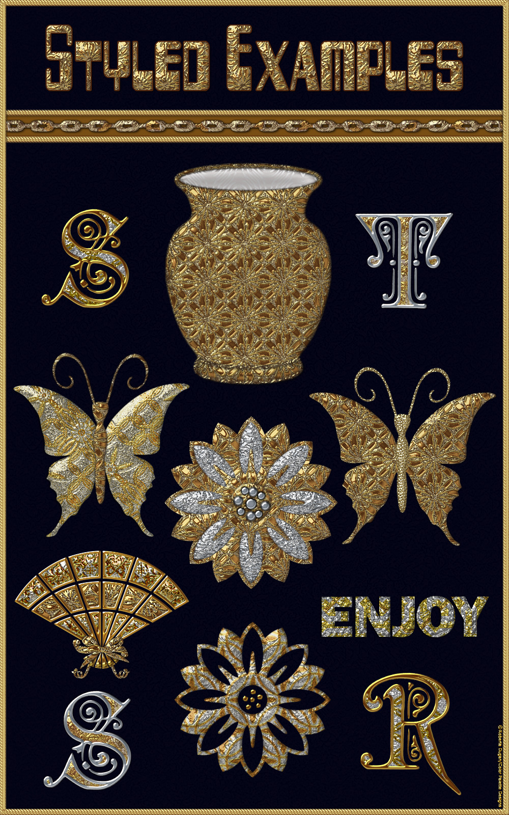 BLING! Precious Metals Layer Styles by N/A