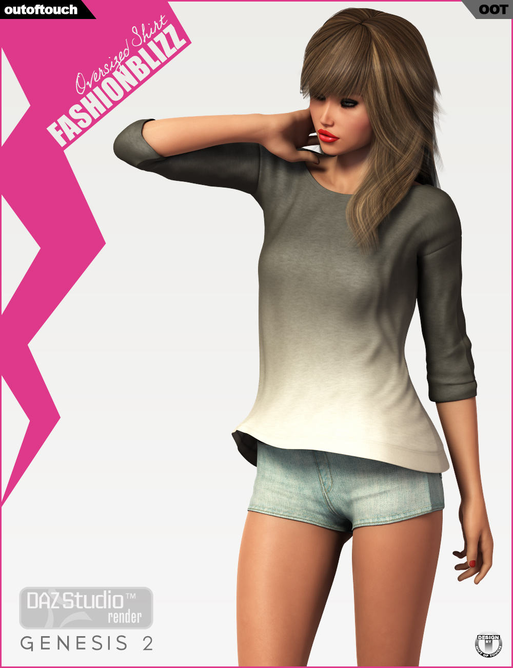 Fashion Blizz - Oversized Shirt for Genesis 2 Female(s) by N/A