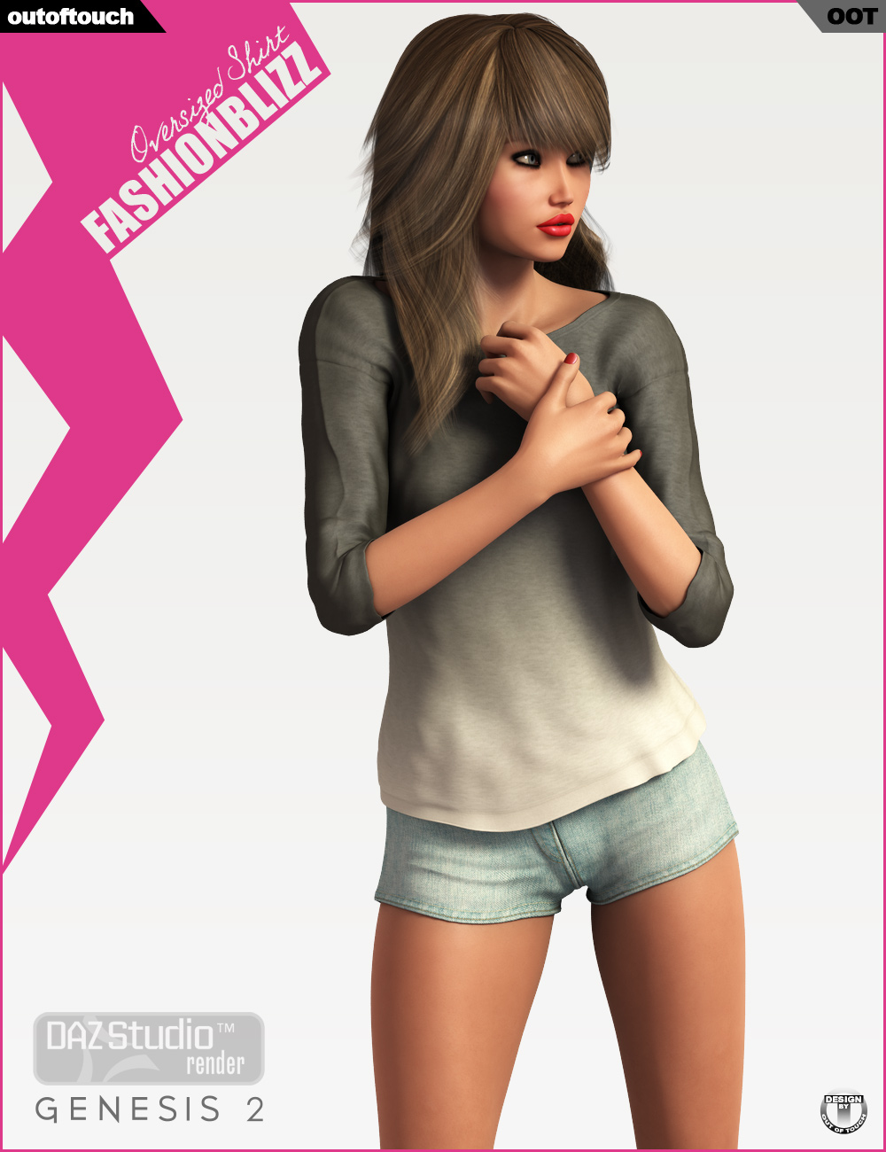 Fashion Blizz - Oversized Shirt for Genesis 2 Female(s) by N/A