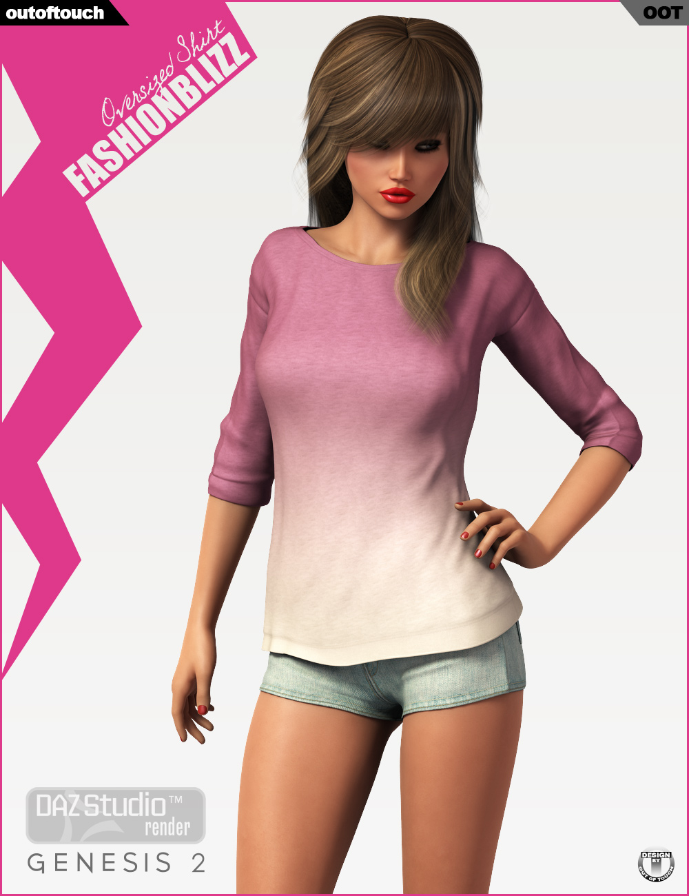 Fashion Blizz - Oversized Shirt for Genesis 2 Female(s) by N/A