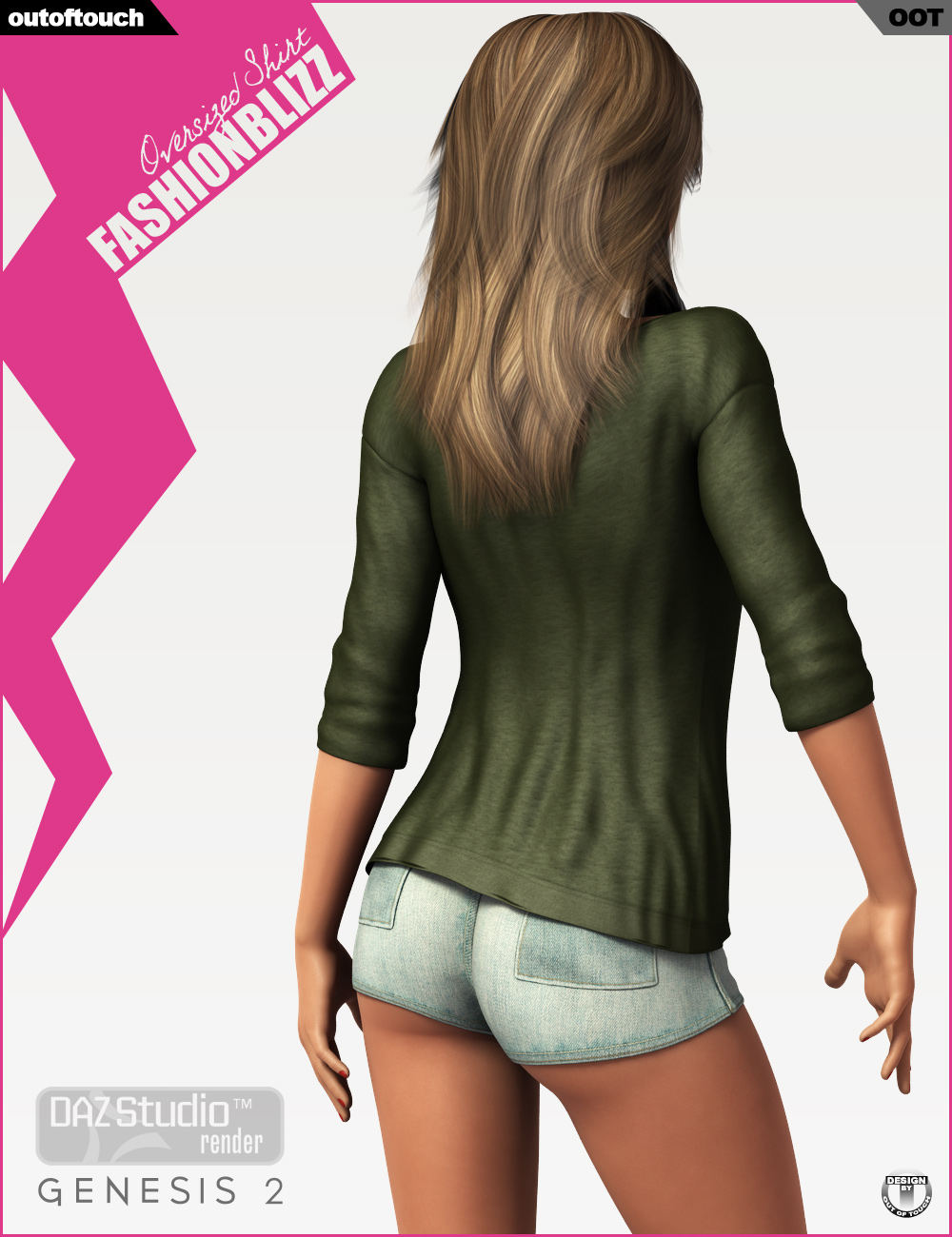 Fashion Blizz - Oversized Shirt for Genesis 2 Female(s) by N/A