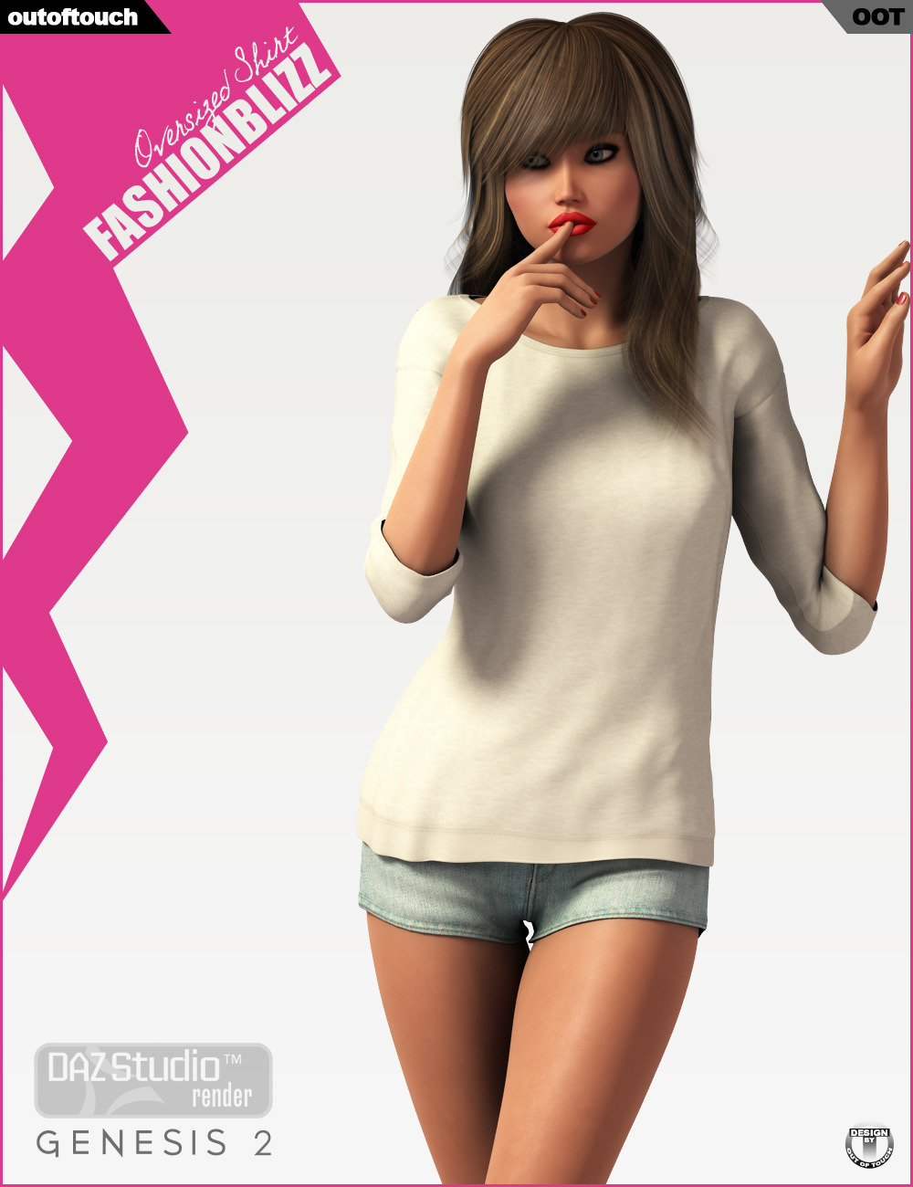 Fashion Blizz - Oversized Shirt for Genesis 2 Female(s) by N/A