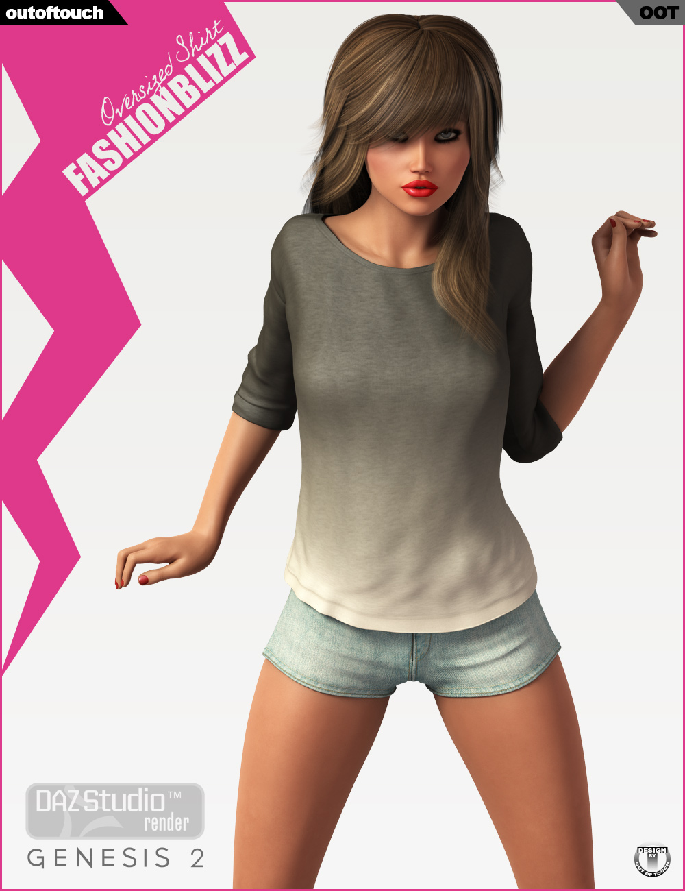 Fashion Blizz - Oversized Shirt for Genesis 2 Female(s) by N/A