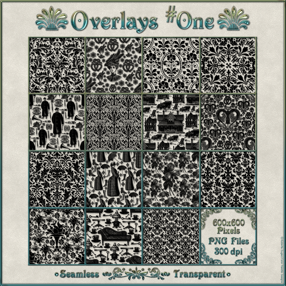 Design Resource: VICTORIAN Transparent Seamless Overlay Pack by N/A