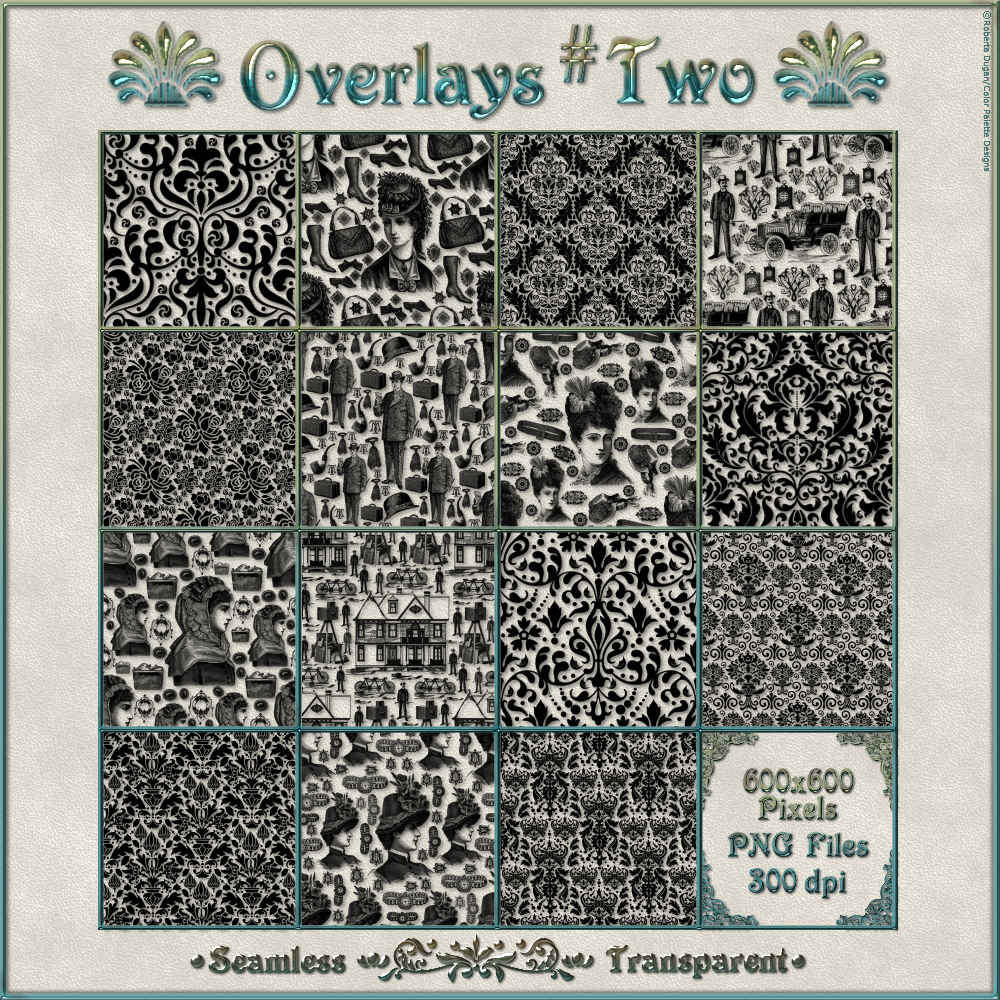 Design Resource: VICTORIAN Transparent Seamless Overlay Pack by N/A