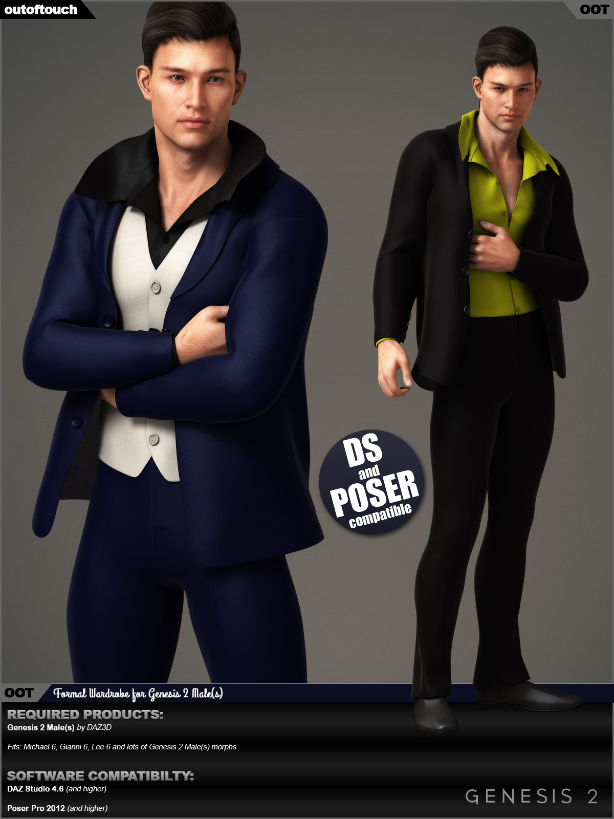 Formal Wardrobe for Genesis 2 Male(s) by N/A