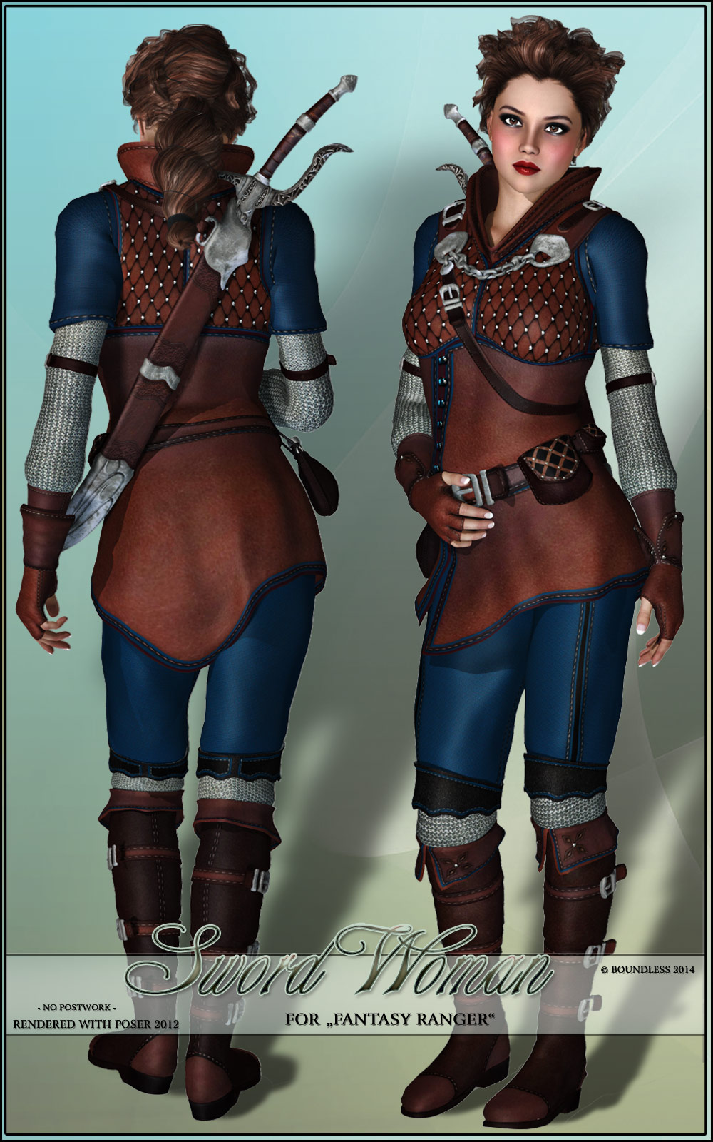 Sword Woman for "Fantasy Ranger for V4 by N/A