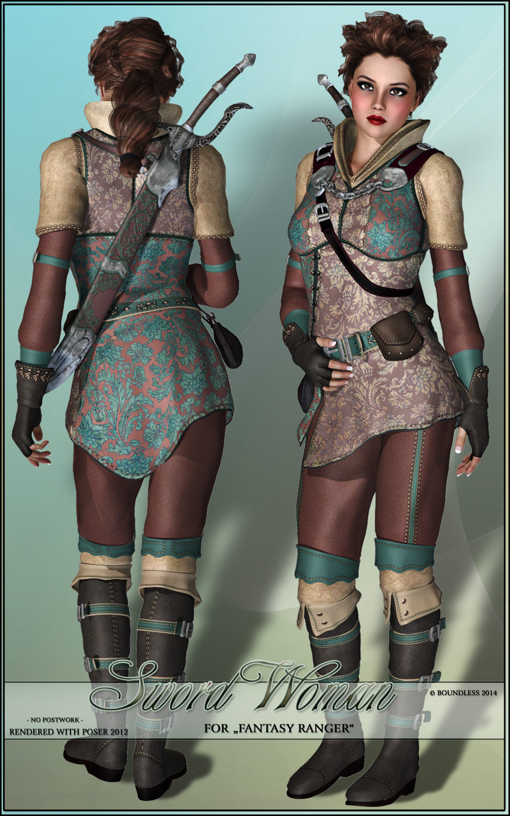 Sword Woman for "Fantasy Ranger for V4 by N/A