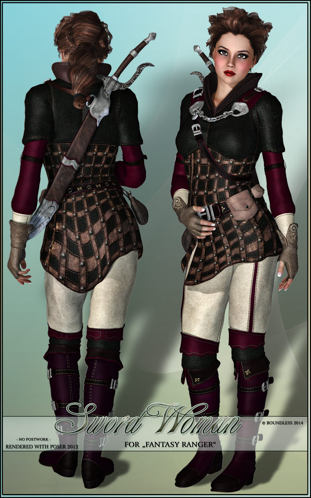 Sword Woman for "Fantasy Ranger for V4 by N/A