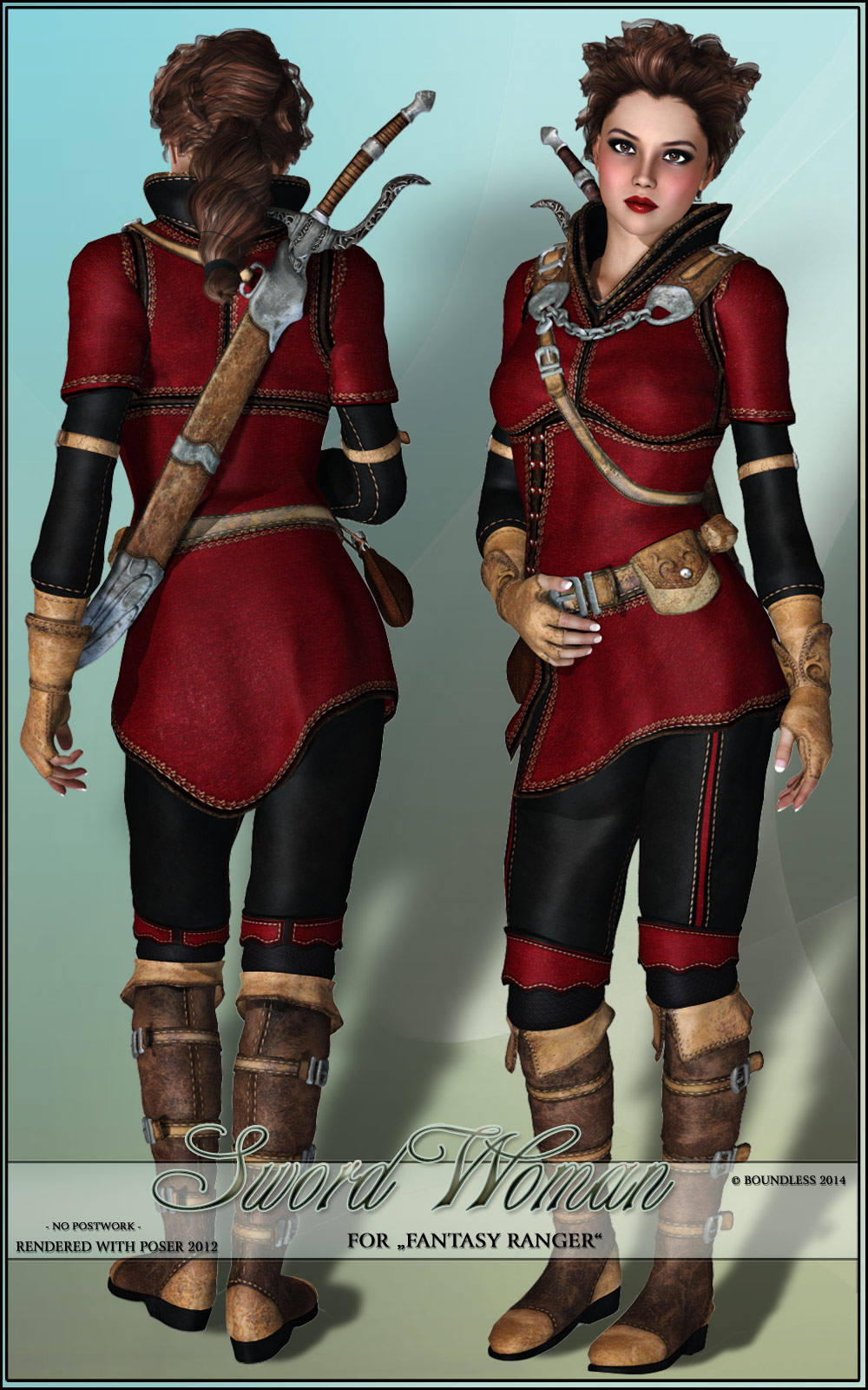 Sword Woman for "Fantasy Ranger for V4 by N/A
