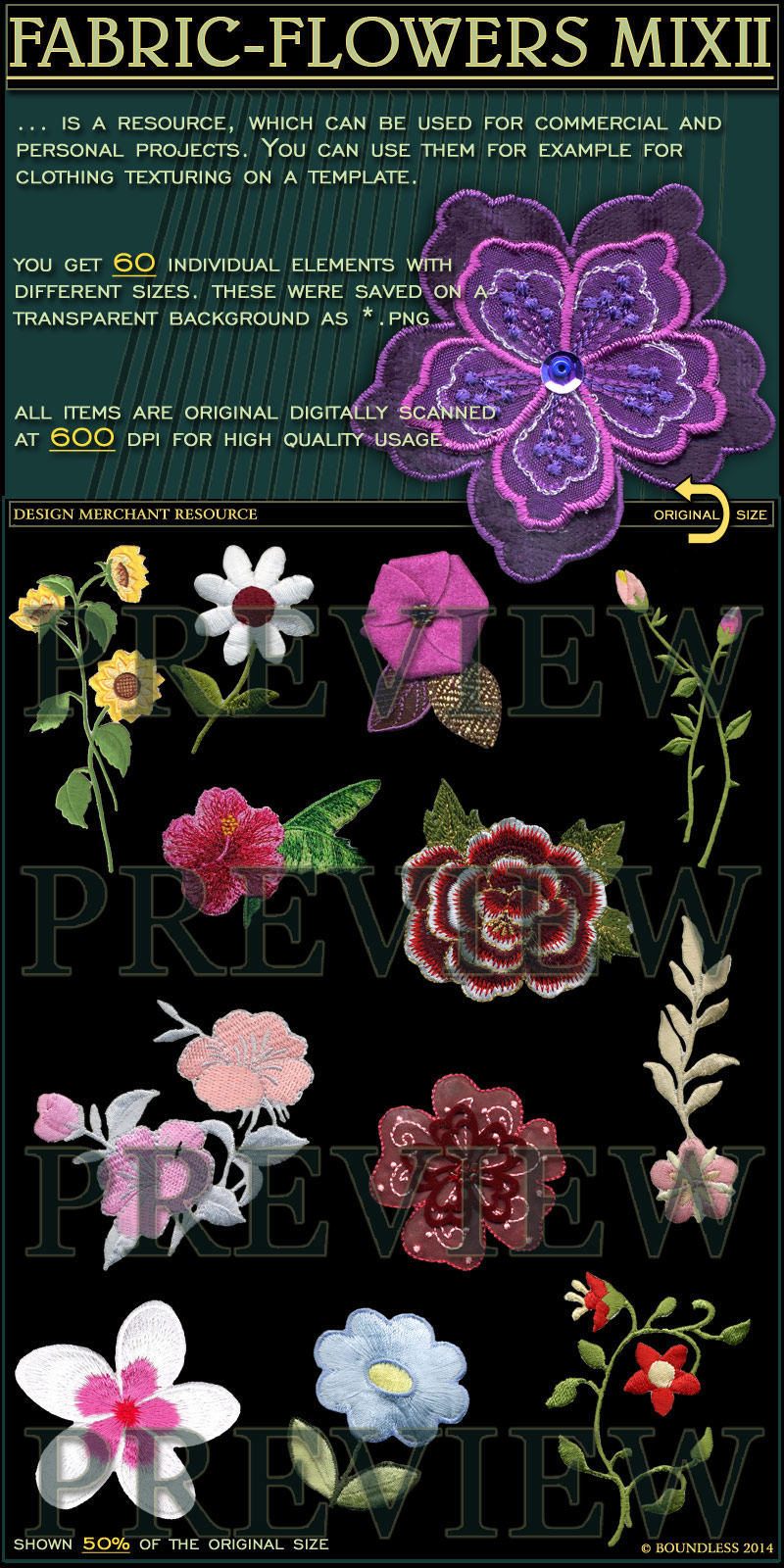 FABRIC-FLOWERS MIX 2 by N/A