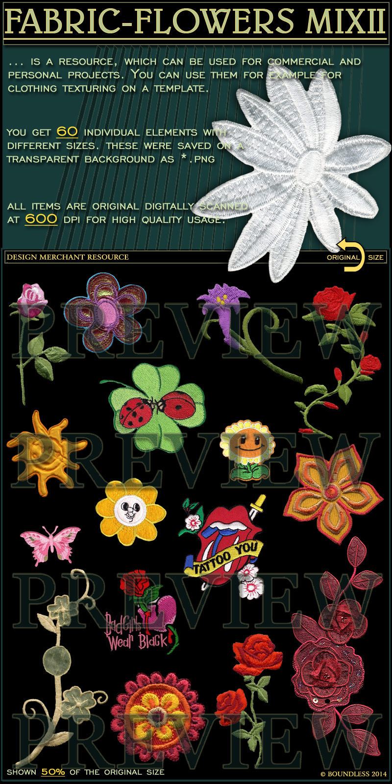 FABRIC-FLOWERS MIX 2 by N/A