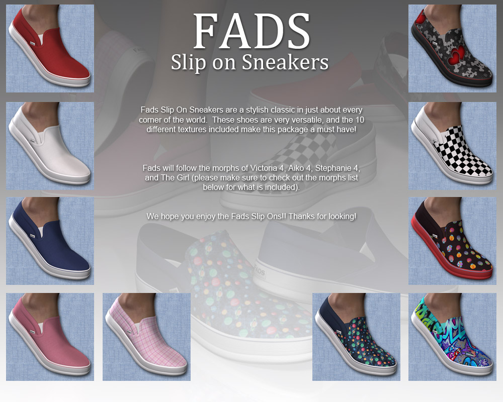 Fads Slip On Sneakers by N/A