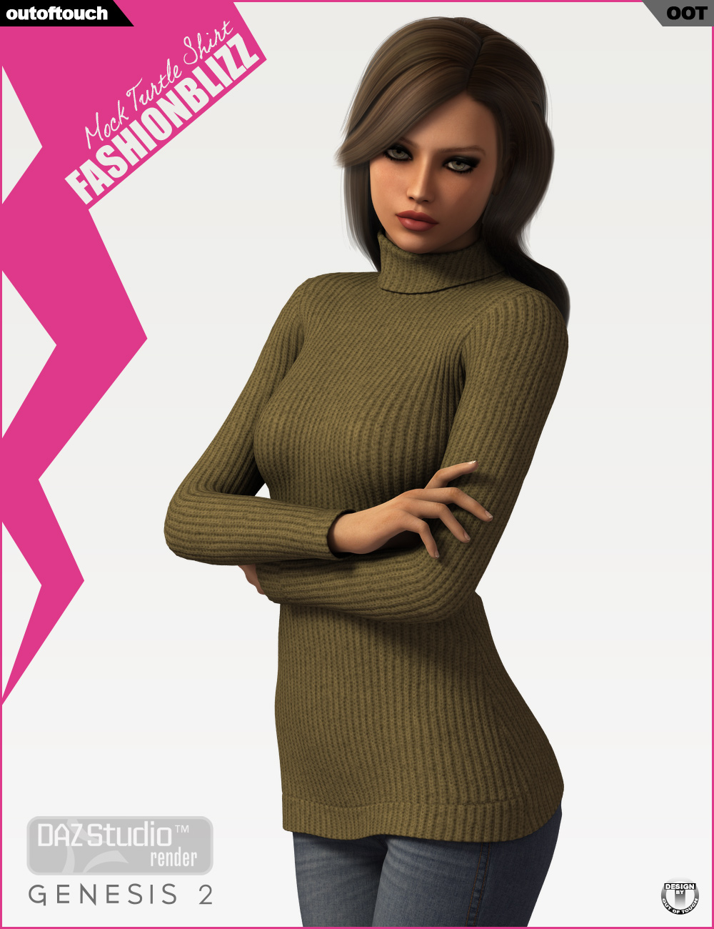 Fashion Blizz - Mock Turtle Neck for Genesis 2 Female(s) by N/A