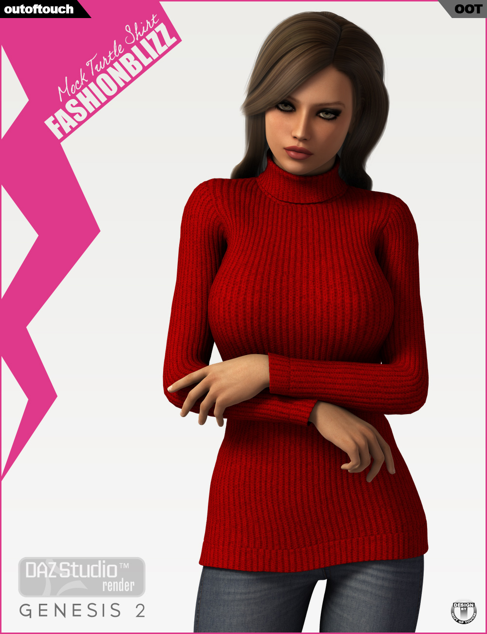 Fashion Blizz - Mock Turtle Neck for Genesis 2 Female(s) by N/A