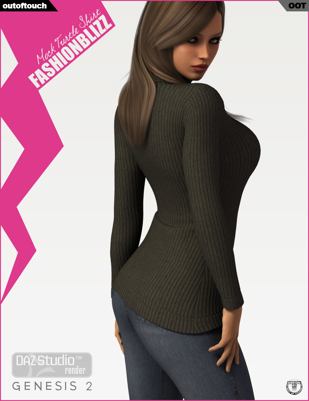Fashion Blizz - Mock Turtle Neck for Genesis 2 Female(s) by N/A