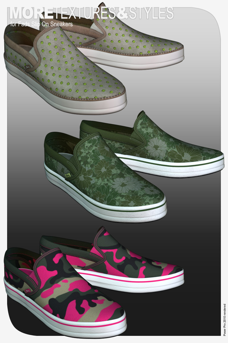 MORE Textures & Styles for Fads Slip On Sneakers by N/A