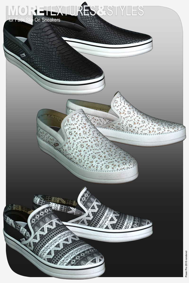 MORE Textures & Styles for Fads Slip On Sneakers by N/A