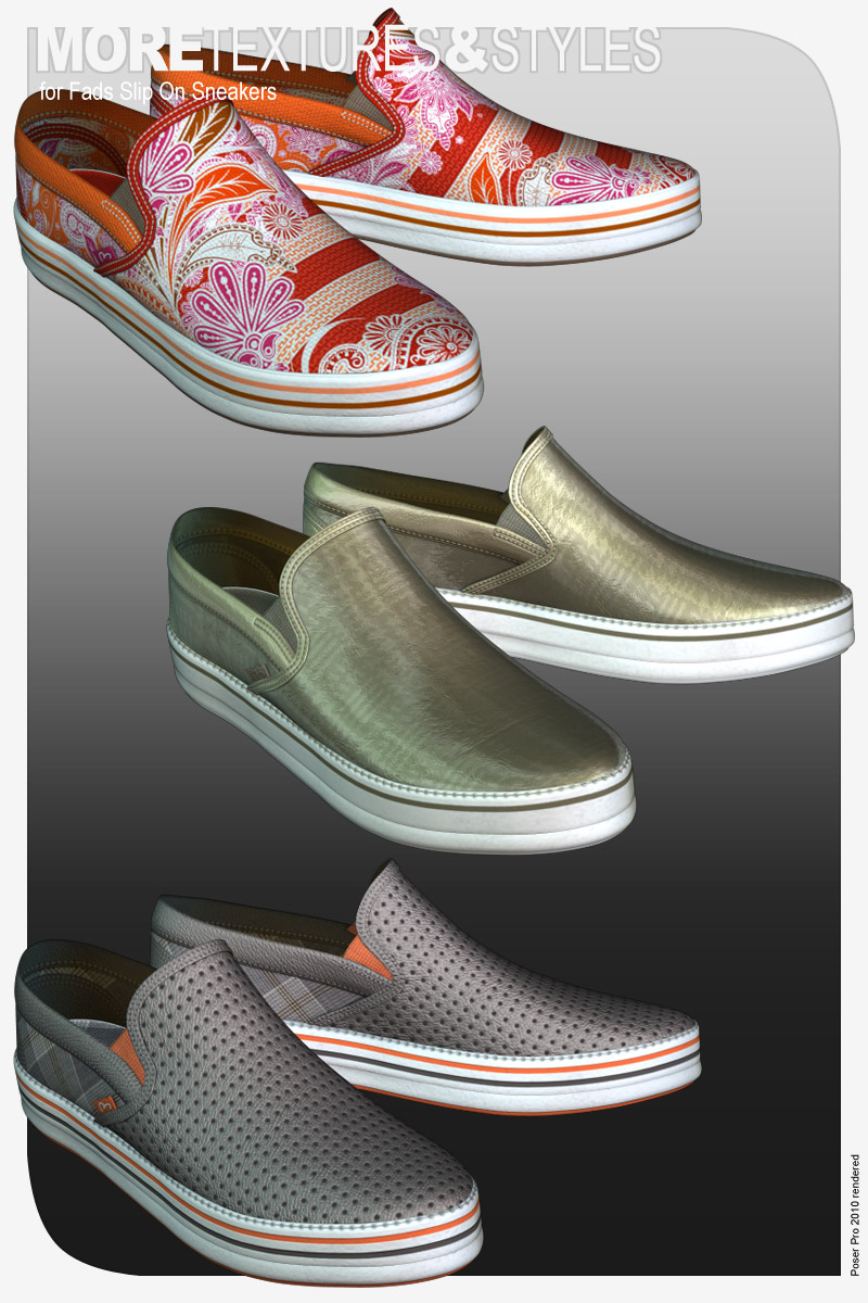 MORE Textures & Styles for Fads Slip On Sneakers by N/A