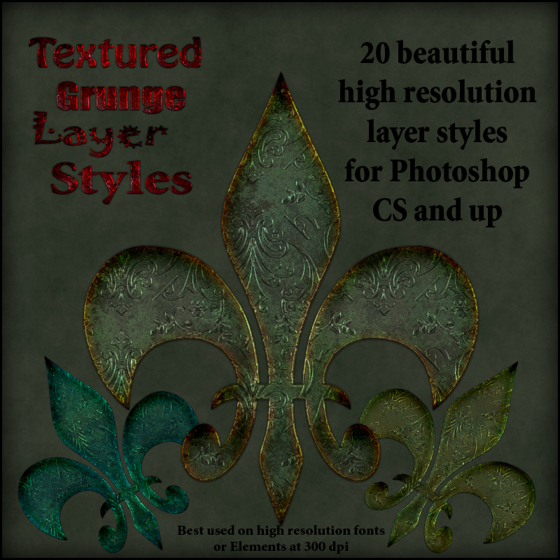 Textured Grunge Layer Styles by N/A